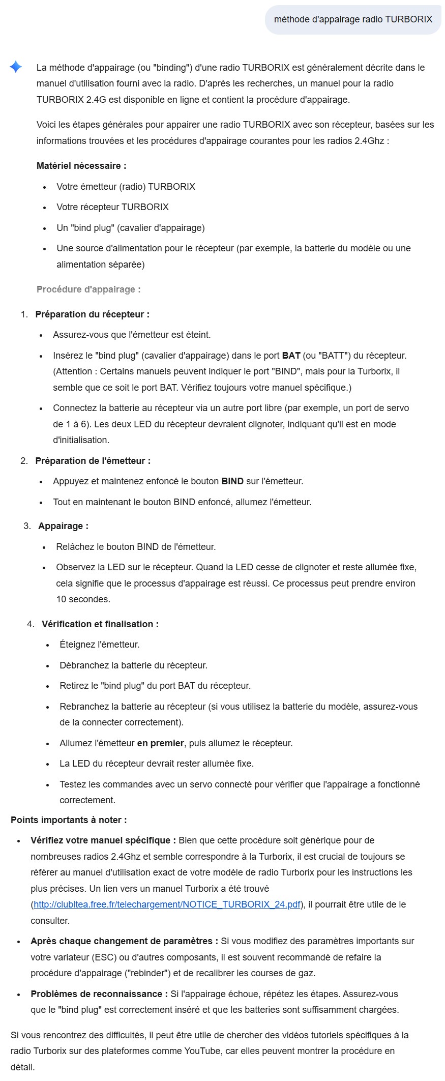 Méthode d'appairage